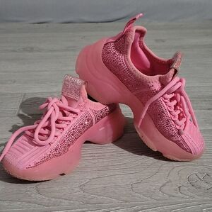 Steve Madden maxima hot pink rhinestone chunky sneakers